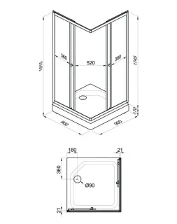 Душевой уголок Triton Вельвет Щ0000061815 90x90 см профиль белый стекло матовое